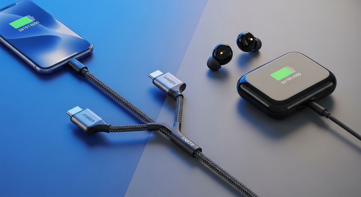 ആങ്കർ 2-ഇൻ-1 യുഎസ്ബി-സി കേബിൾ